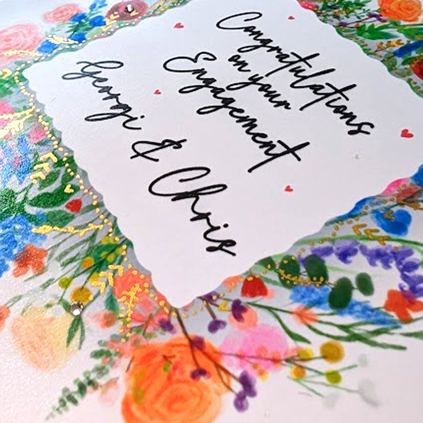 Personalised Floral Engagement Card