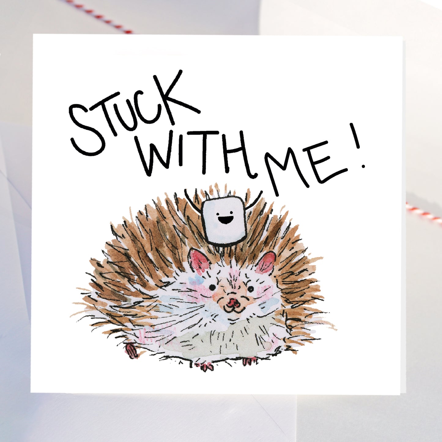 ‘Stuck With Me’ Hedgehog Card