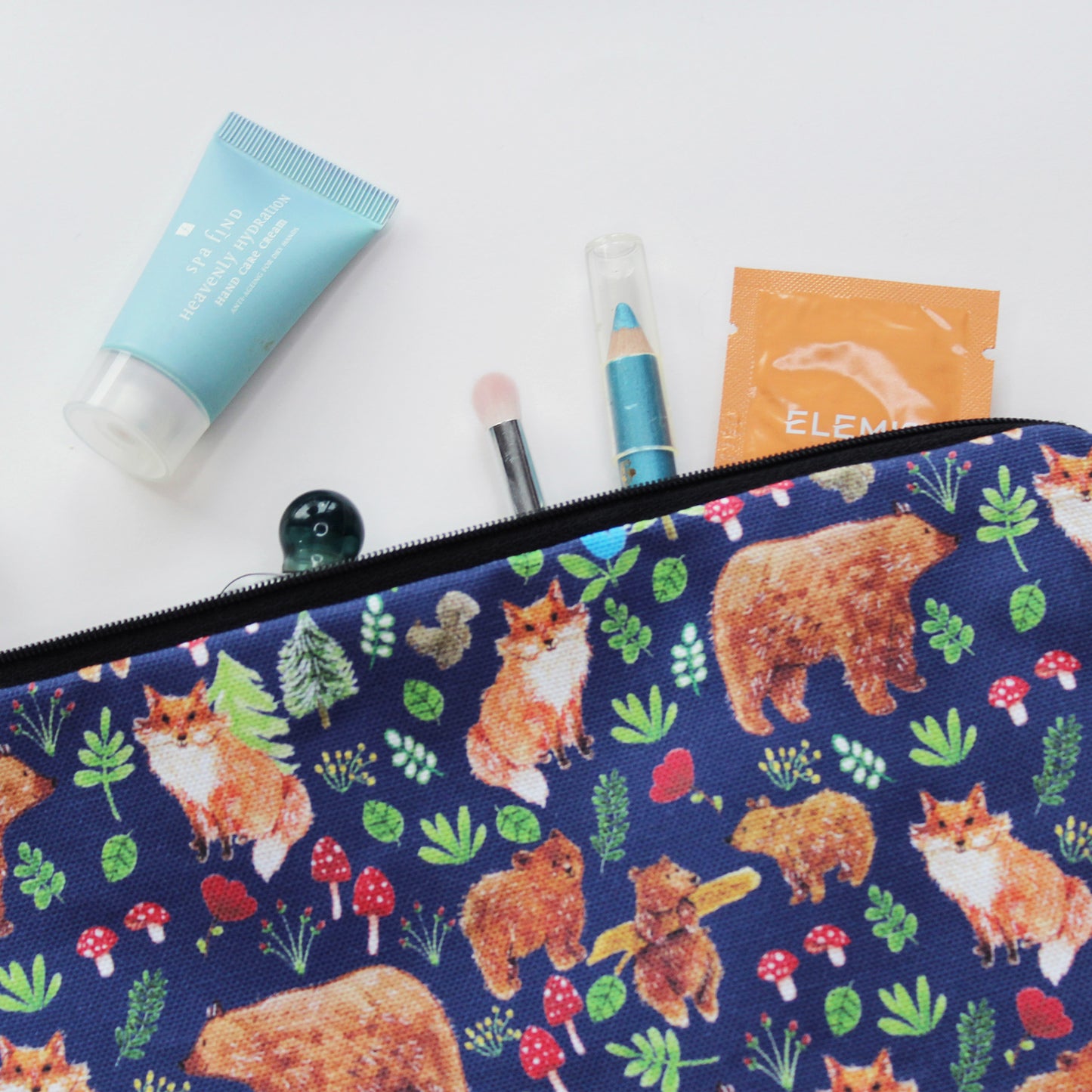 'Bear & Fox' Cotton Wash Bag/Pencil Case