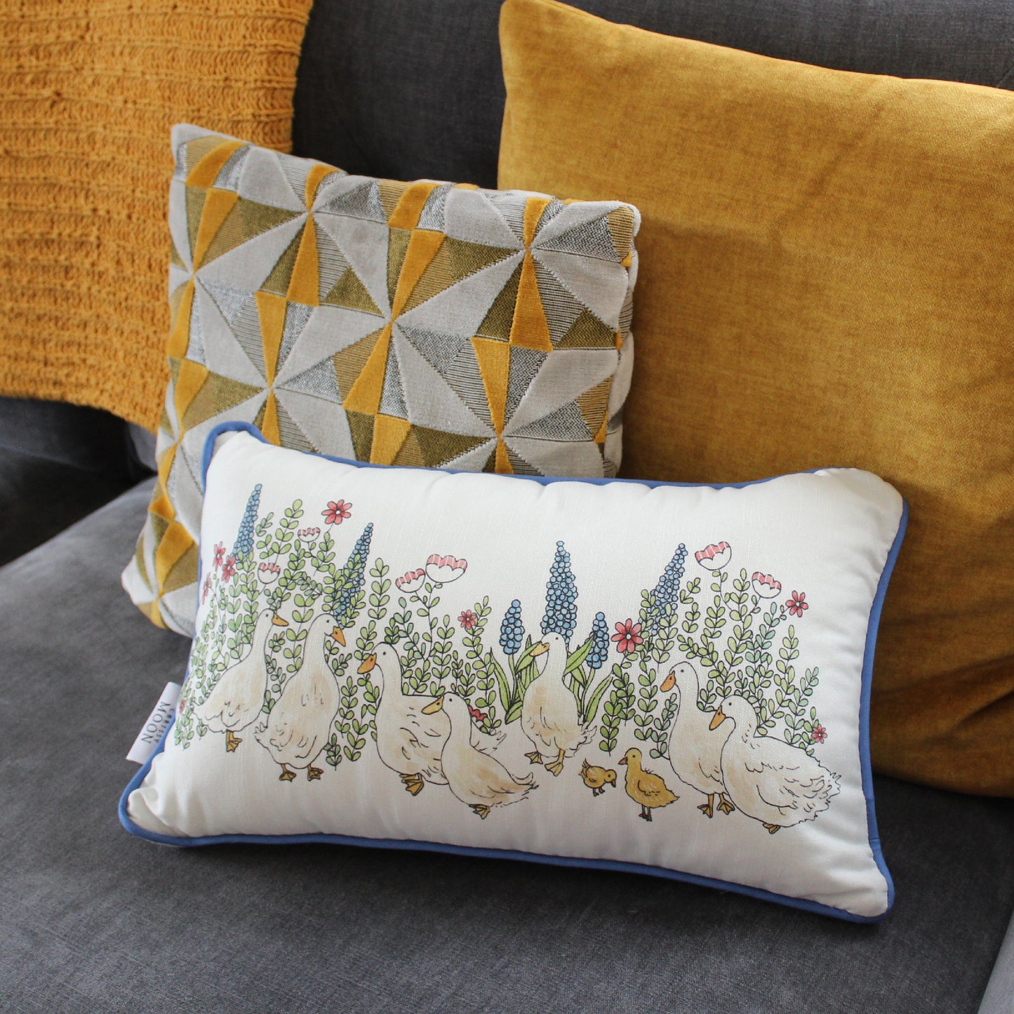 'Aylesbury Duck' Cotton Linen Blend Cushion Cover