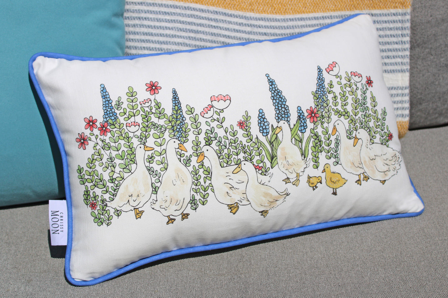 'Aylesbury Duck' Cotton Linen Blend Cushion Cover