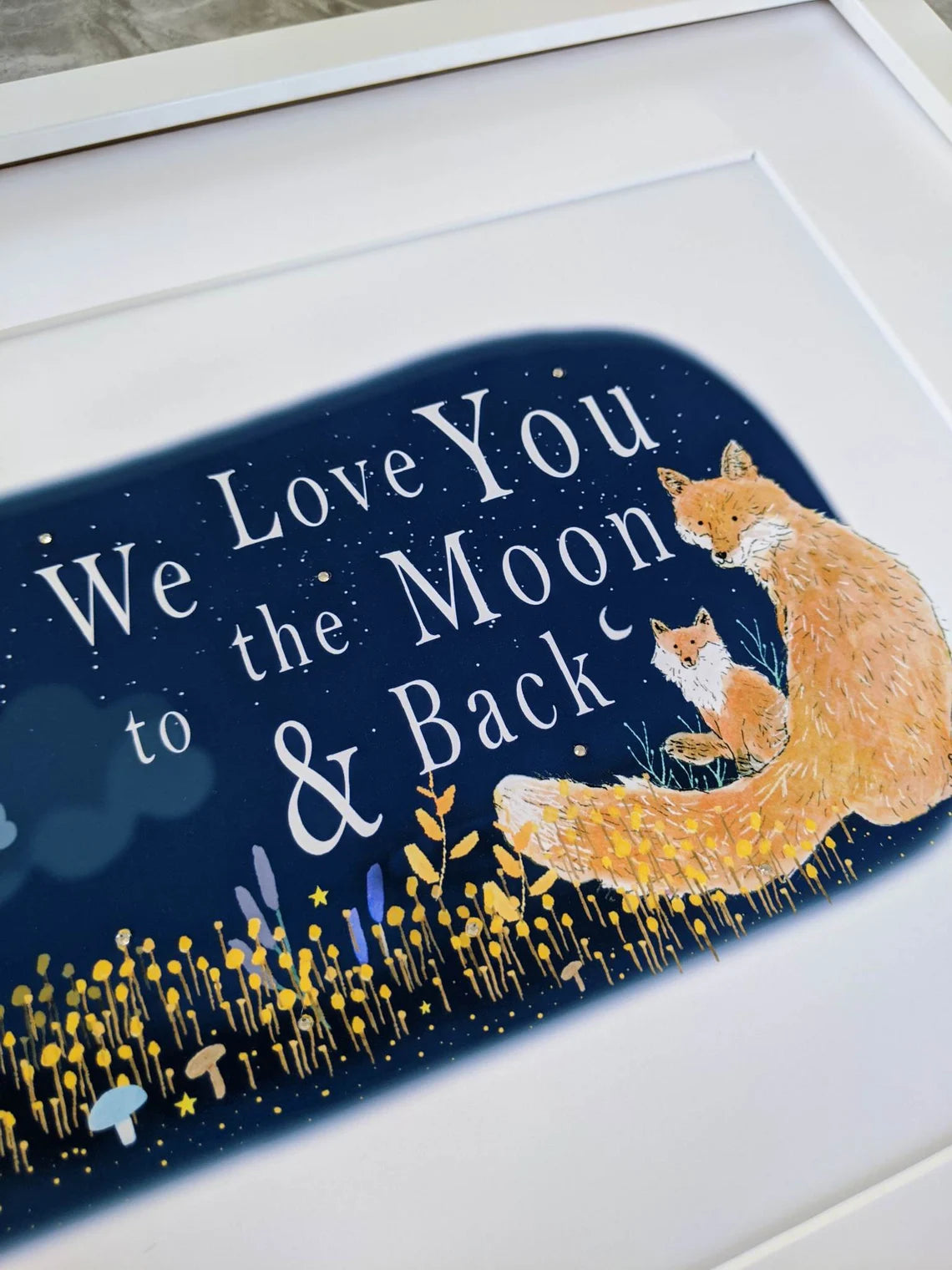 'We Love You to the Moon and Back' Personalised Fox Print